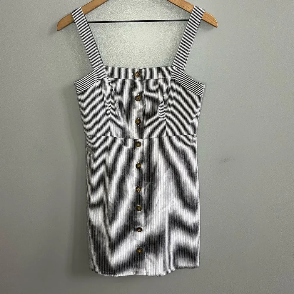 Hollister Pinstripe Button Down Striped Mini Dress Size Small - Picture 6 of 15